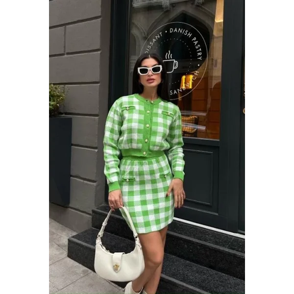 Mirca Ekoseli İnci Detay Takım 9497-15