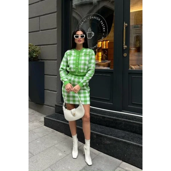 Mirca Ekoseli İnci Detay Takım 9497-15