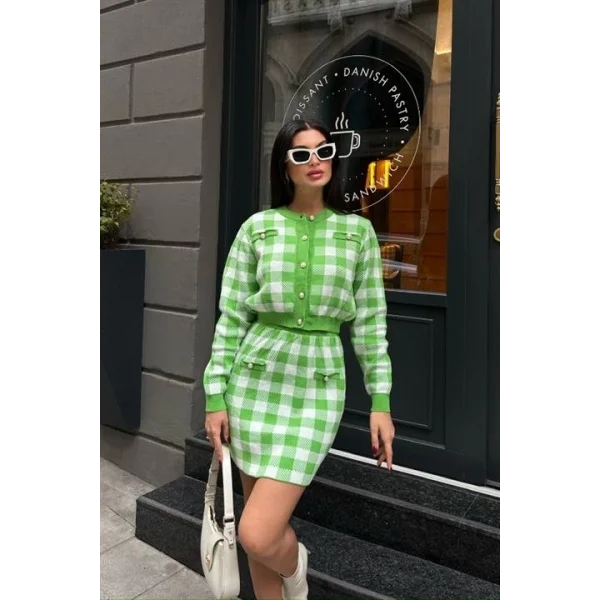 Mirca Ekoseli İnci Detay Takım 9497-15