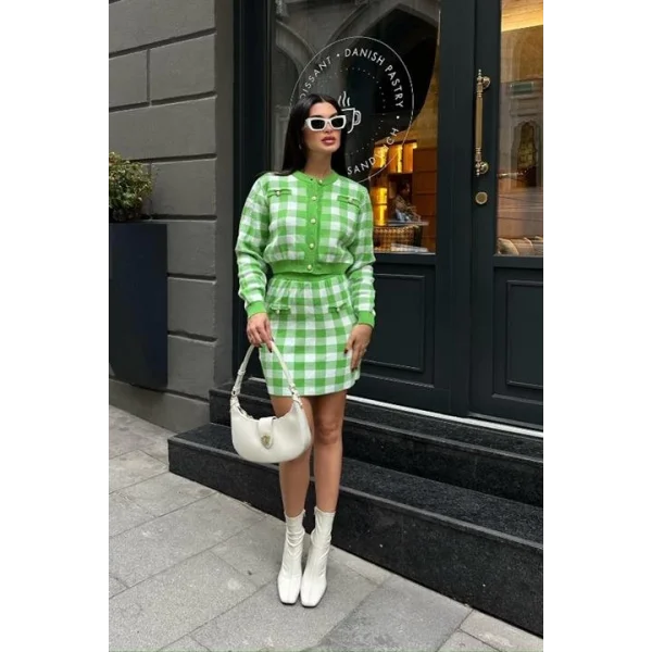 Mirca Ekoseli İnci Detay Takım 9497-15