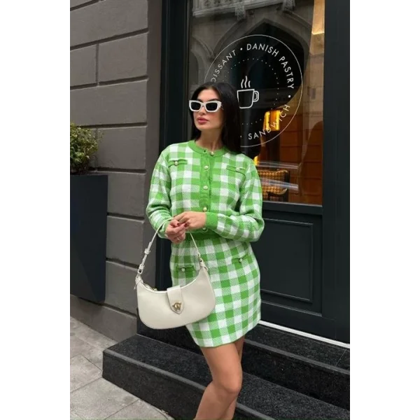 Mirca Ekoseli İnci Detay Takım 9497-15