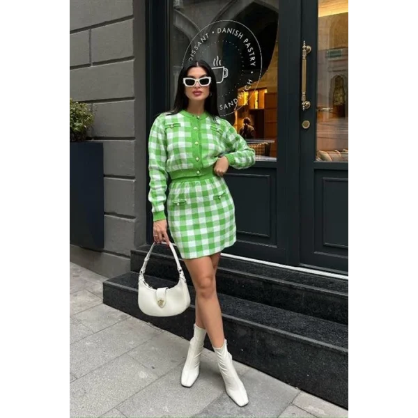 Mirca Ekoseli İnci Detay Takım 9497-15