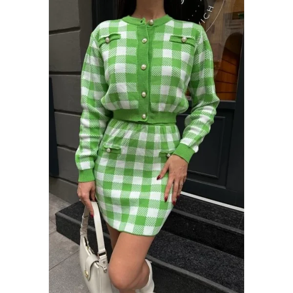 Mirca Ekoseli İnci Detay Takım 9497-15