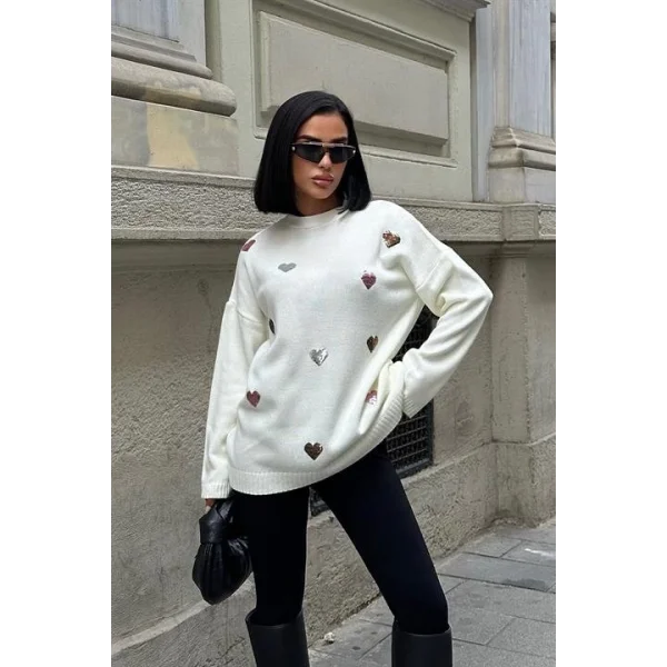 Molly Kalp Desenli Triko Örme Kazak 1339