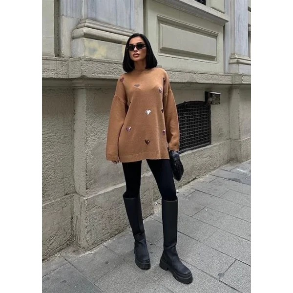 Molly Kalp Desenli Triko Örme Kazak 1339