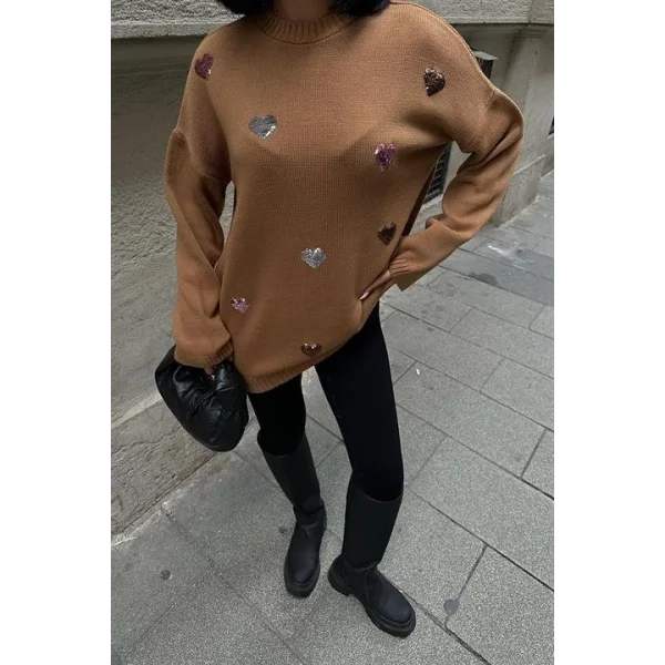 Molly Kalp Desenli Triko Örme Kazak 1339