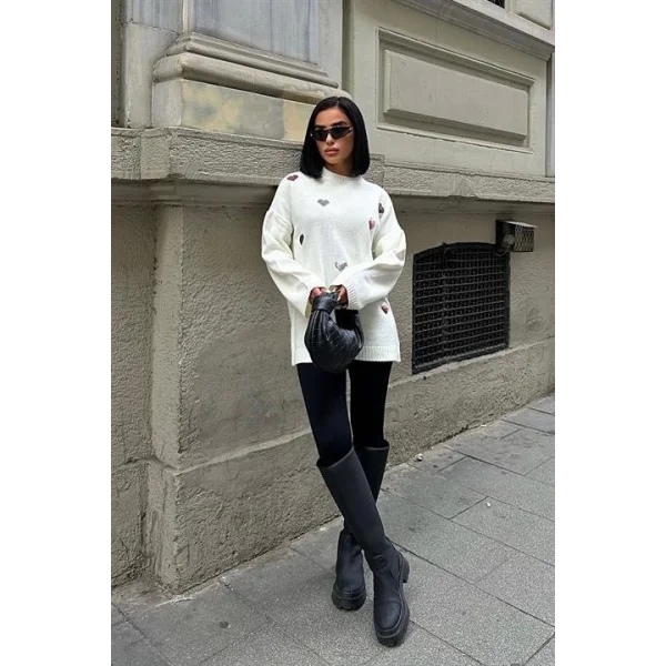 Molly Kalp Desenli Triko Örme Kazak 1339