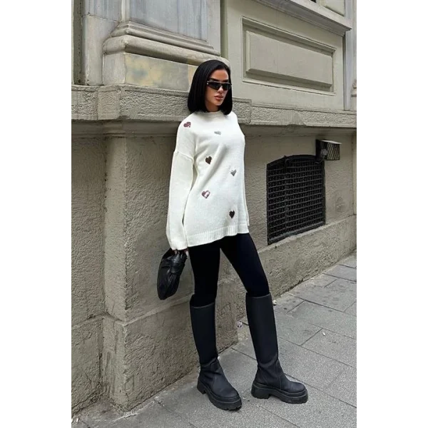 Molly Kalp Desenli Triko Örme Kazak 1339