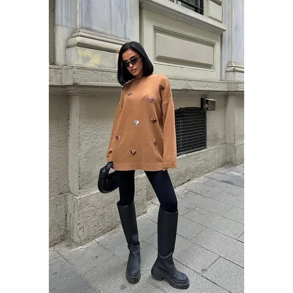 Molly Kalp Desenli Triko Örme Kazak 1339