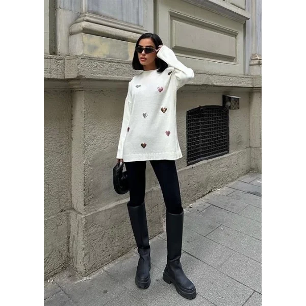 Molly Kalp Desenli Triko Örme Kazak 1339