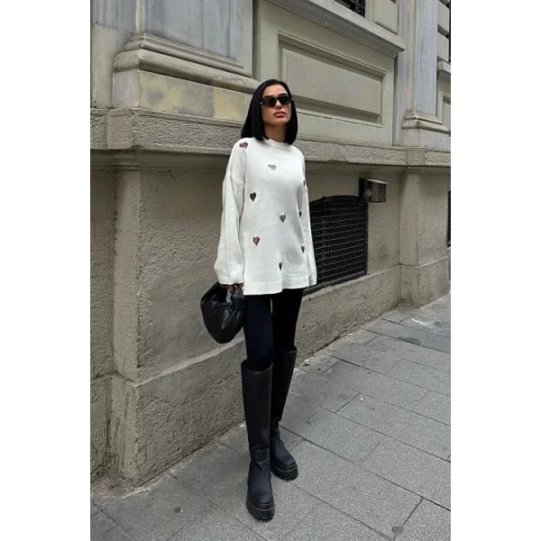 Molly Kalp Desenli Triko Örme Kazak 1339