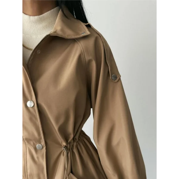 MONT BEL BÜZGÜ BALIKÇI YAKA SOFT KUMAŞ - Kahverengi