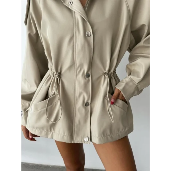 MONT BEL BÜZGÜ BALIKÇI YAKA SOFT KUMAŞ - Taş