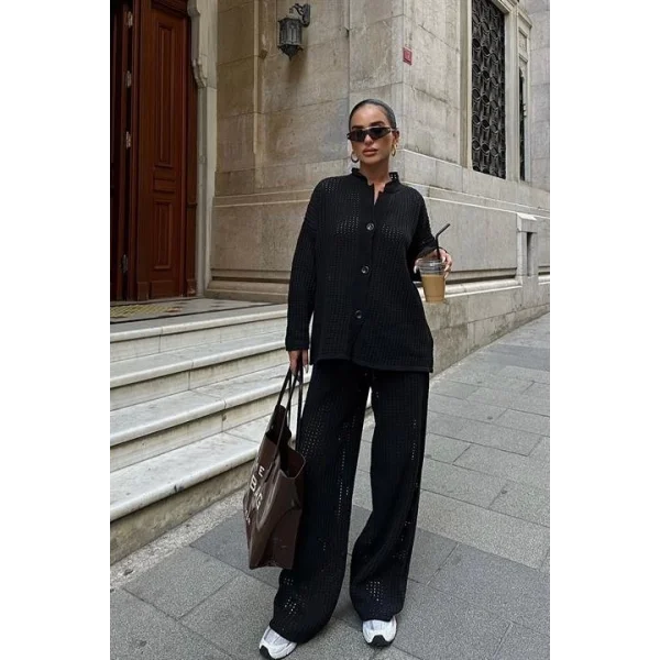 Moon Salaş Kroşe Pantolon Takım 9880