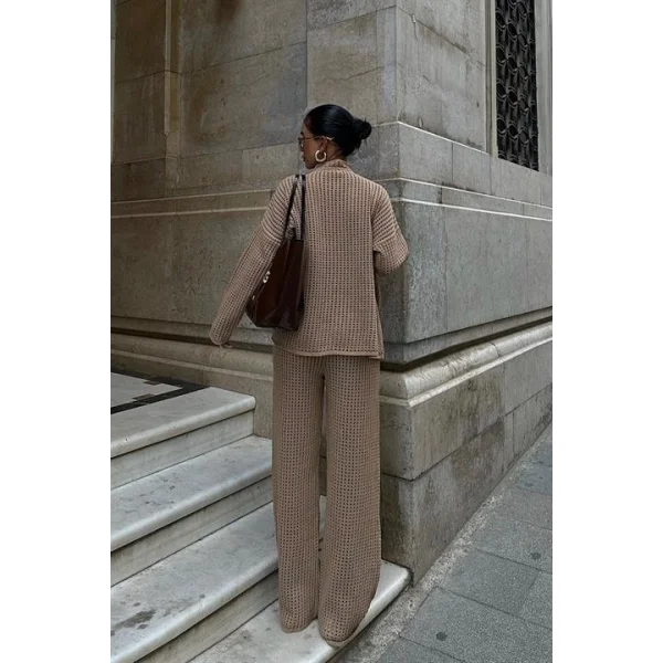 Moon Salaş Kroşe Pantolon Takım 9880