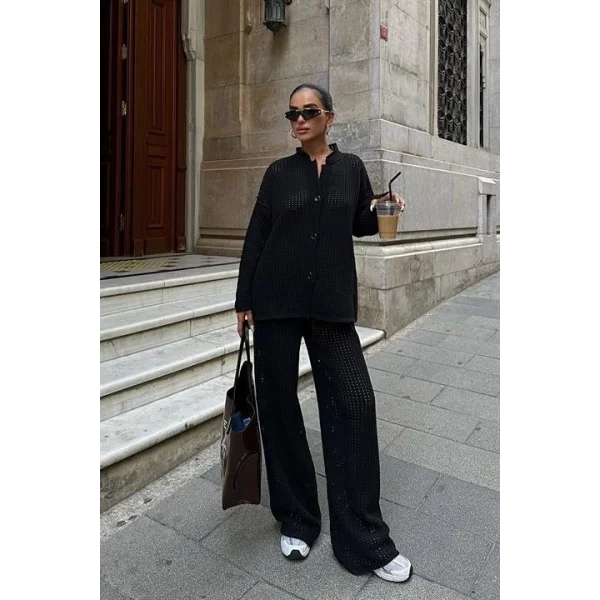 Moon Salaş Kroşe Pantolon Takım 9880