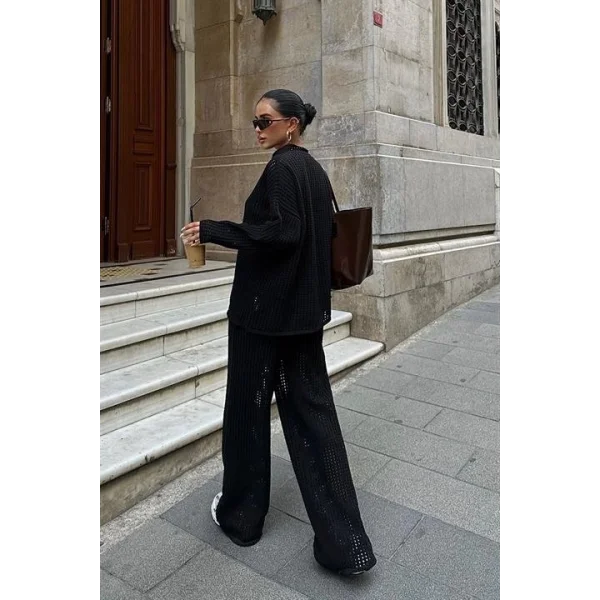 Moon Salaş Kroşe Pantolon Takım 9880