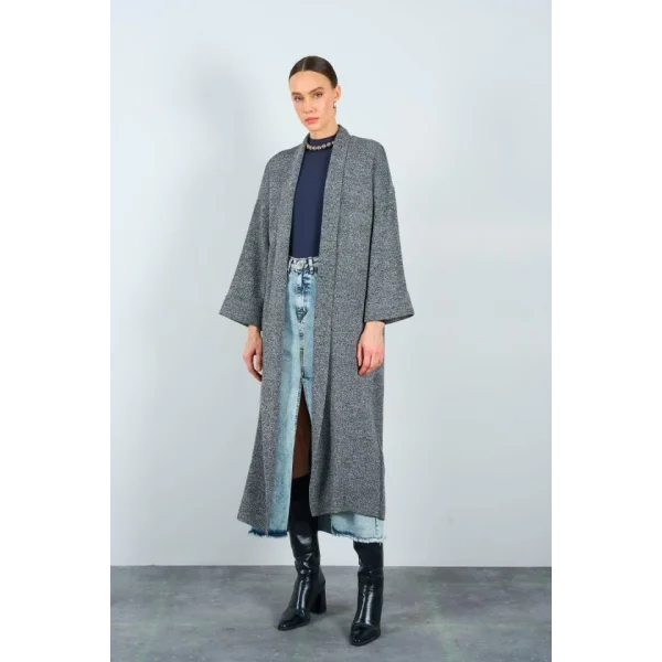 Muline Uzun Hırka  SiyahKrem