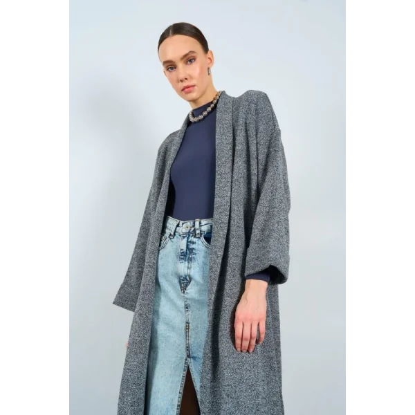 Muline Uzun Hırka  SiyahKrem