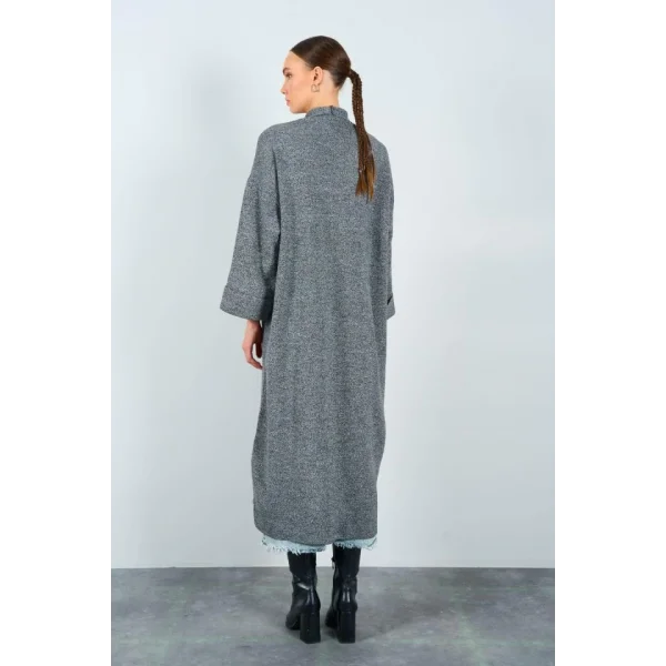 Muline Uzun Hırka  SiyahKrem