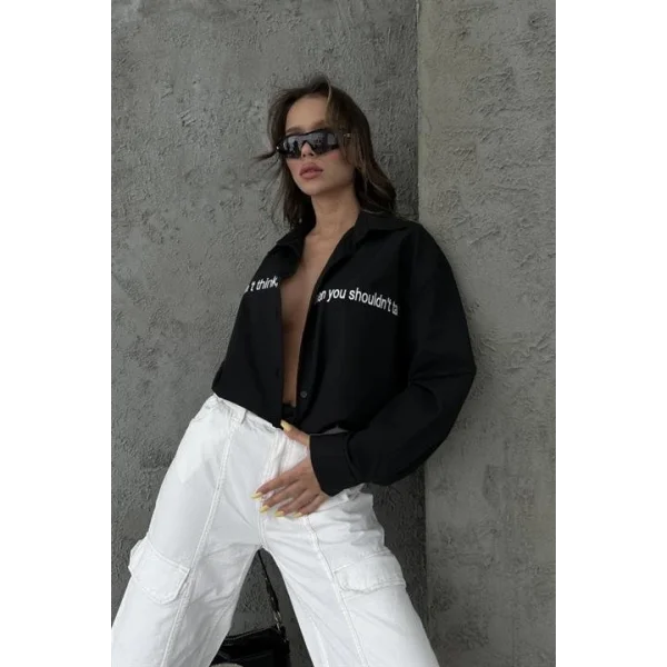 Myra Yazı Nakışlı Gömlek 3339-08