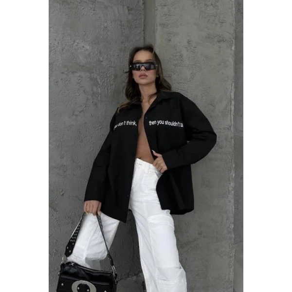 Myra Yazı Nakışlı Gömlek 3339-08