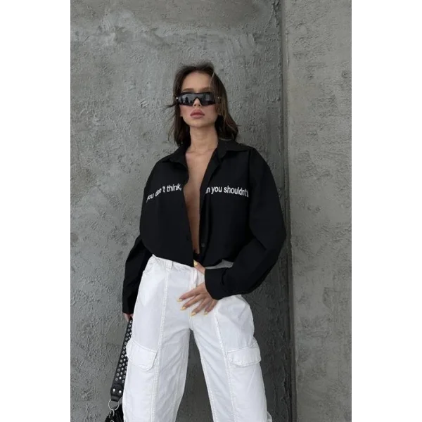 Myra Yazı Nakışlı Gömlek 3339-08