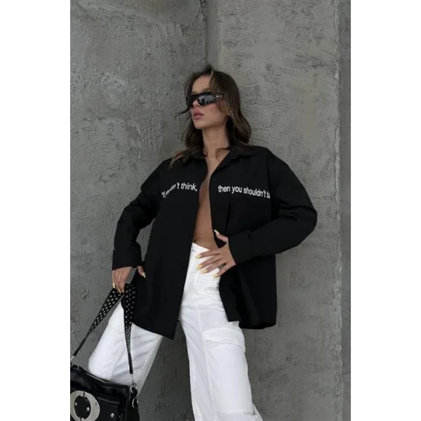 Myra Yazı Nakışlı Gömlek 3339-08