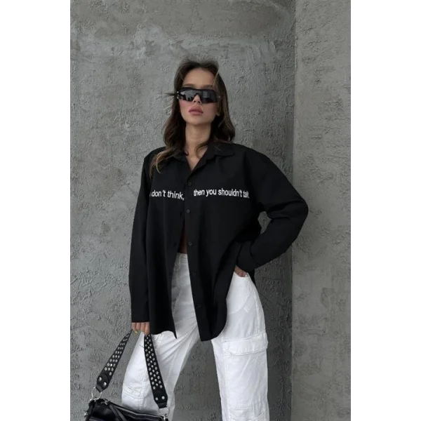 Myra Yazı Nakışlı Gömlek 3339-08