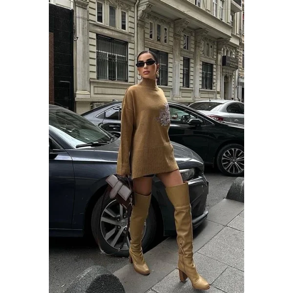 Nakış Detaylı Triko Kazak 1340