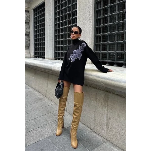 Nakış Detaylı Triko Kazak 1340