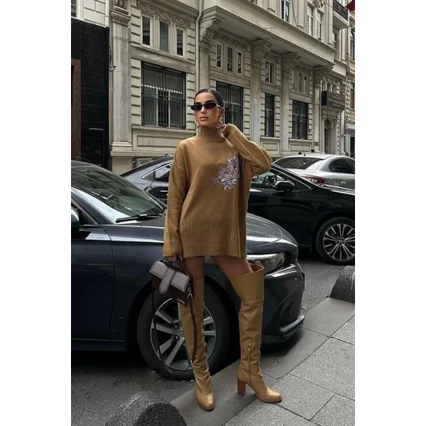 Nakış Detaylı Triko Kazak 1340