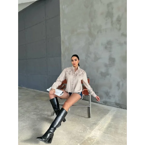 NAKIŞI CROP CEKET BİYE DETAYI  Taş