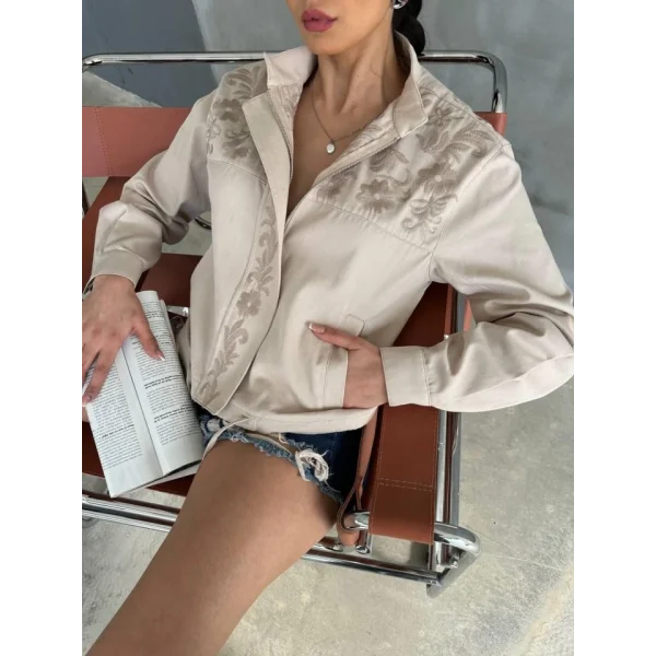 NAKIŞI CROP CEKET BİYE DETAYI  Taş