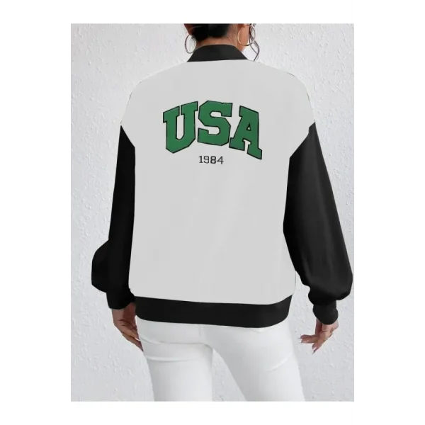 Nakışlı İki İplik Kolej Ceket - Beyaz