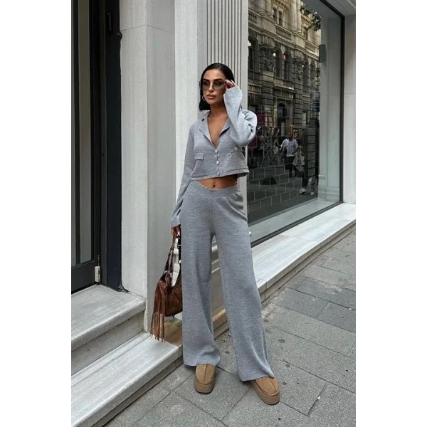 Nancy Kruveze Yaka Crop Takım 9954 - 25