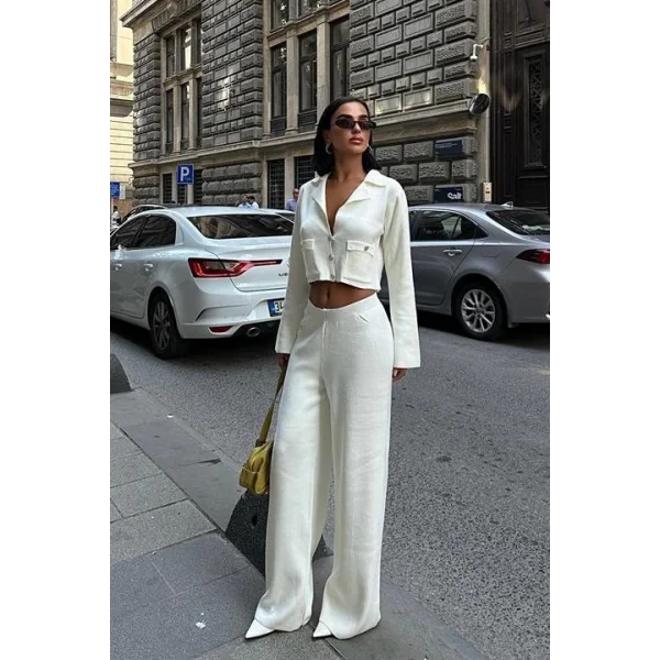 Nancy Kruveze Yaka Crop Takım 9954 - 25