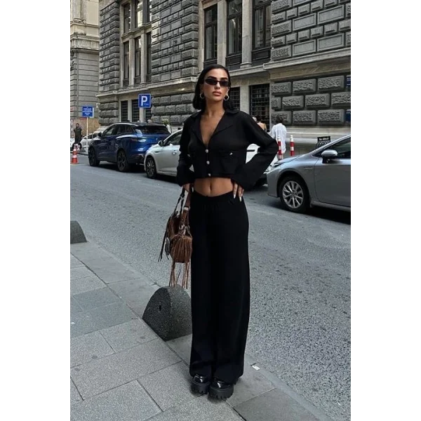 Nancy Kruveze Yaka Crop Takım 9954 - 25