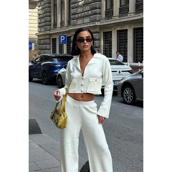 Nancy Kruveze Yaka Crop Takım 9954 - 25