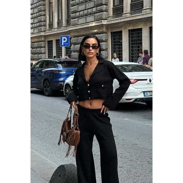 Nancy Kruveze Yaka Crop Takım 9954 - 25