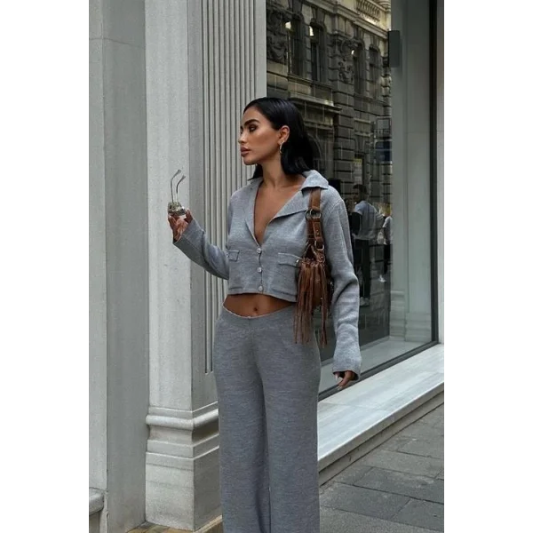 Nancy Kruveze Yaka Crop Takım 9954 - 25