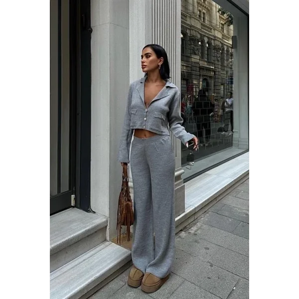 Nancy Kruveze Yaka Crop Takım 9954 - 25