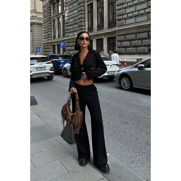 Nancy Kruveze Yaka Crop Takım 9954 - 25