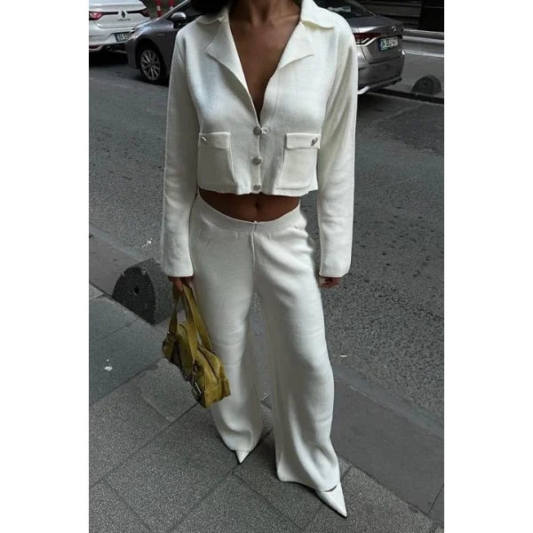 Nancy Kruveze Yaka Crop Takım 9954 - 25