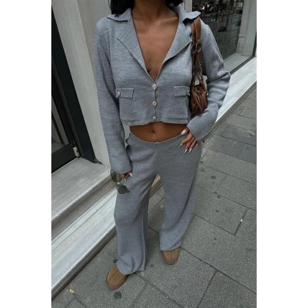 Nancy Kruveze Yaka Crop Takım 9954 - 25