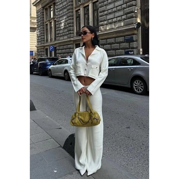 Nancy Kruveze Yaka Crop Takım 9954 - 25