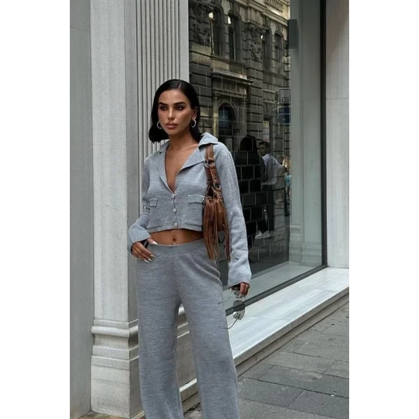 Nancy Kruveze Yaka Crop Takım 9954 - 25