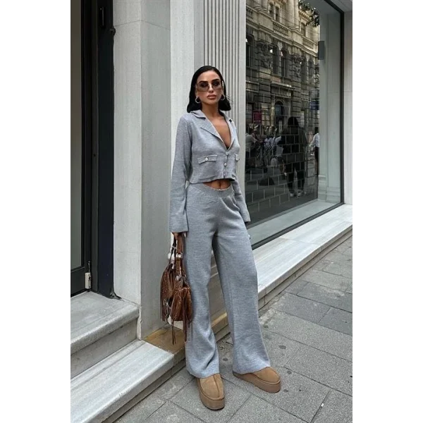 Nancy Kruveze Yaka Crop Takım 9954 - 25