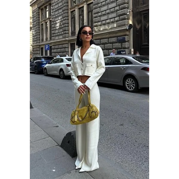 Nancy Kruveze Yaka Crop Takım 9954 - 25