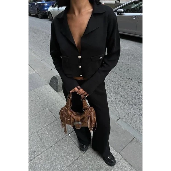 Nancy Kruveze Yaka Crop Takım 9954 - 25